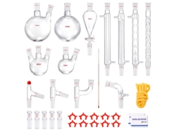Conjunto de Destila??O de Produtos Vidreiros de Laboratório VEVOR 1L 3 3 Boro 32 Unidades