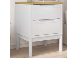 Vidaxl Mesa De Cabeceira 45x39x57 Cm Madeira De Pinho Maciça Branco