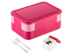 Lancheira Bento À Prova De Vazamentos Para Adultos Rosa Vermelha-1550ml*