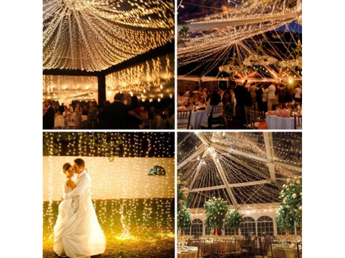 Guirlanda Led 1000 Lâmpadas 100 Metros Iluminação Para Carnaval,casamento,jardim E Interior Btforus (branco Quente)