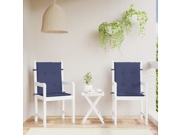 Vidaxl Almofadões P/ Cadeira De Encosto Baixo 2pcs Tecido Azul-marinho