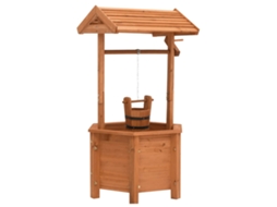 Wishing Well Planter, Wishing Well Planters Vidaxl Marrom Madeira