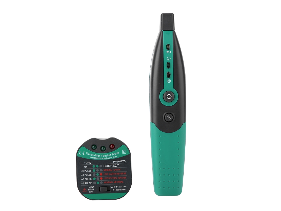 Mastech Ms5902 Localizador de Disjuntores e Testador de Tomadas com Lanterna para Reformas Elétricas