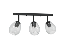Luzes De Teto Com Abajur De Vidro Ajustável Vidaxl Black Metal (54x13x26 Cm)