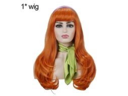 Peruca Sintética Laranja para Cosplay da Daphne de Scooby doo. TAISHENGDA