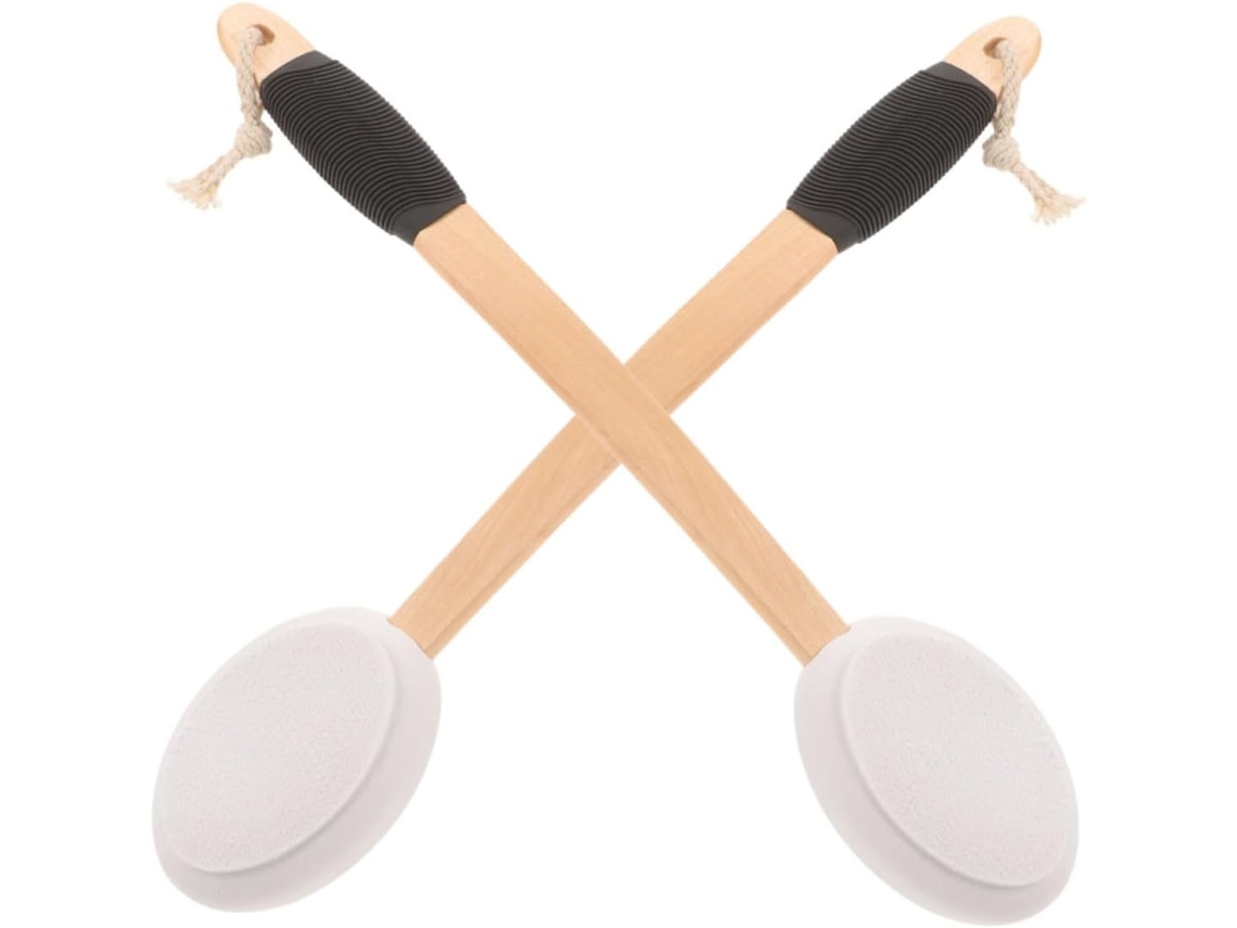 Conjunto De 2 Escovas Corporais Collbath Com Cabo Longo E Antiderrapante Para Cuidados As Costas, Escova Esfoliante