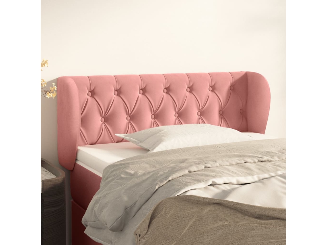 Cabecero con Alas de Terciopelo 103x23x78/88 cm Rosa