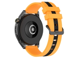 Bracelete Silicone Duas Cores 22Mm para Huawei Watch Gt 3 Se/Watch Gt Amarelo/Preto