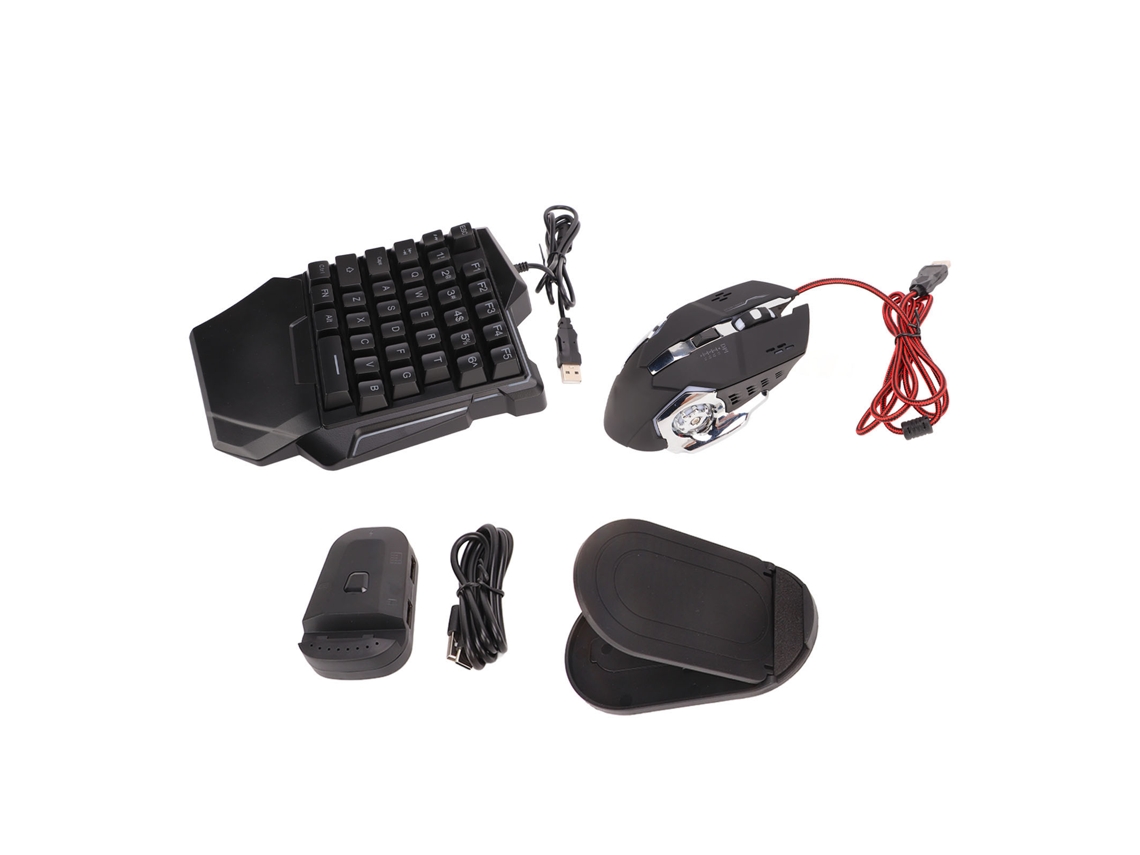 Aetheria conversor Teclado Mouse Gamer de uma Mão 35 Teclas Backlit 6 Botões com Suporte