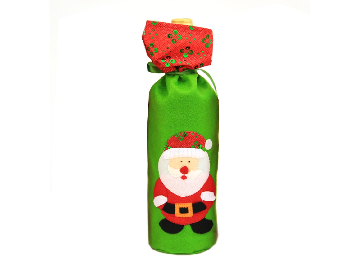 Capa Decorativa Saco Garrafa Natal Papai Noel