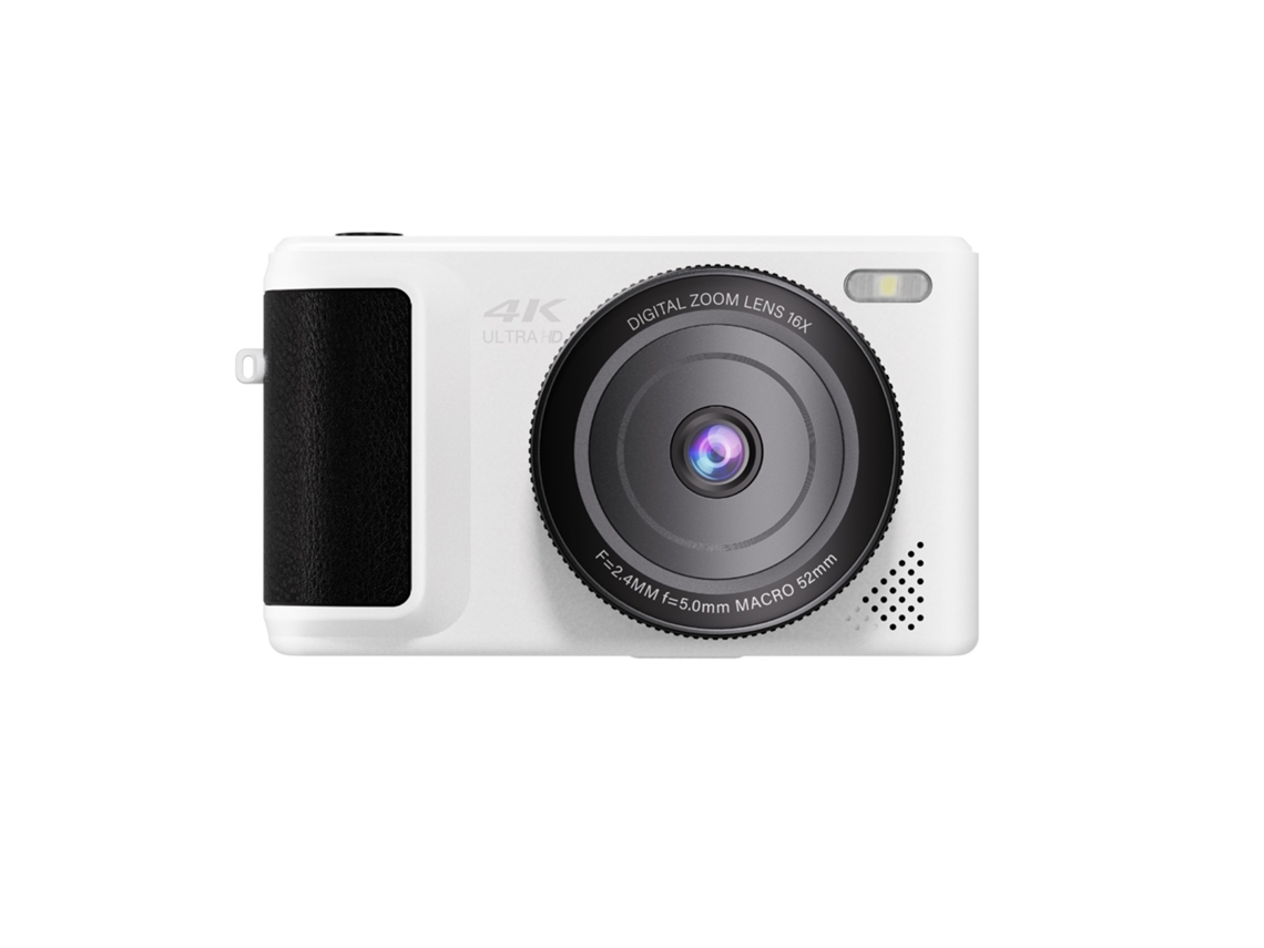Câmera Digital 4k, Câmeras Digitais para Fotografia, Câmera Compacta com Zoom Digital de 18x, Câmera de Vlog de 64 Mp JIAPEI (branca)