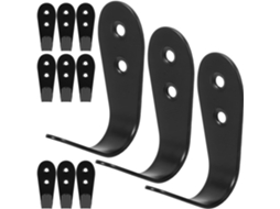 Ganchos De Parede Decorativos , Aço Inoxidável, 2,0 Mm, Pretos, 12 Peç
