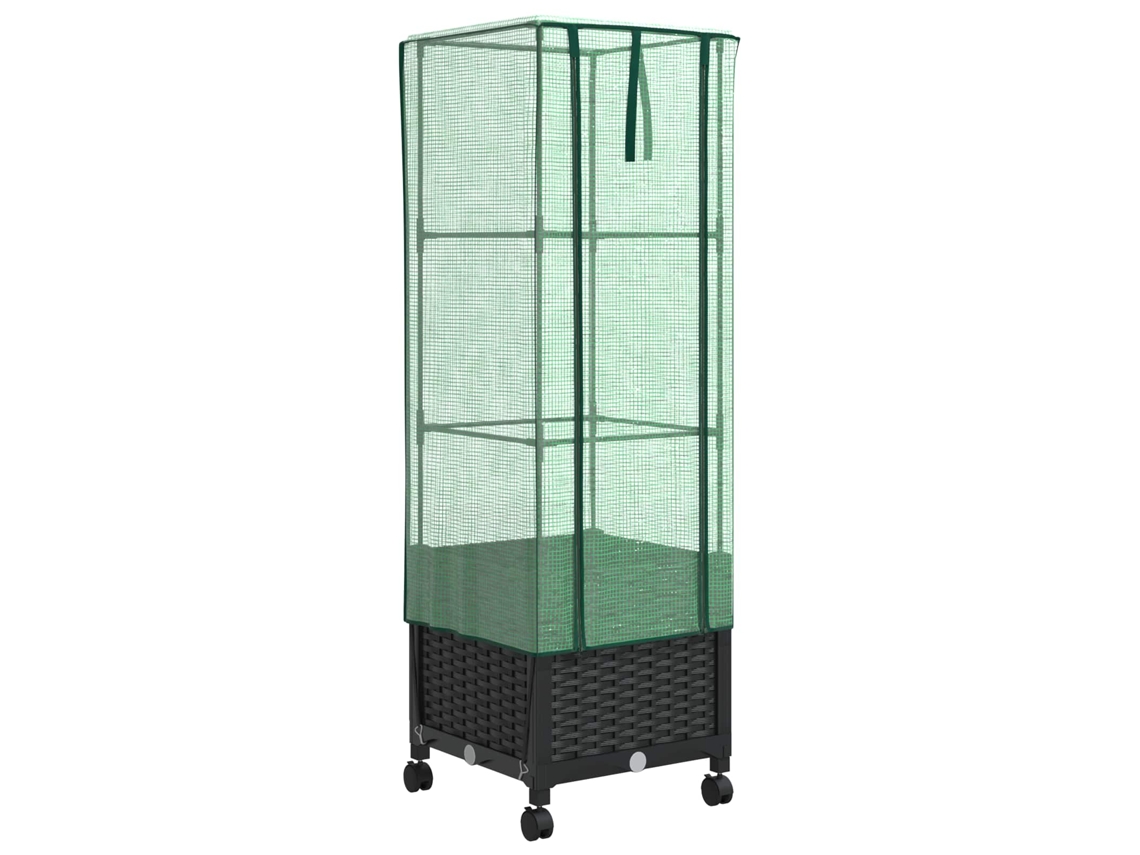 Conjunto 1 Vaso De Jardim Vidaxl Preto Polipropileno (40 X 40 X 145 Cm)