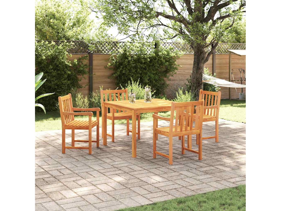 Vidaxl Conjunto de Jantar para Jardim 5 Pcs Castanho