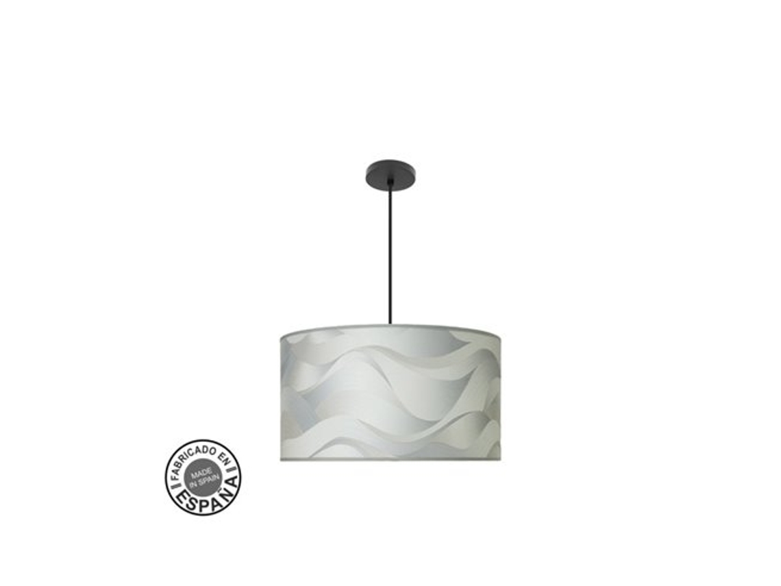 Pingente Moda 3xe27 Preto/cinza Onda Regx50x50cm C/difusor Fabrilamp