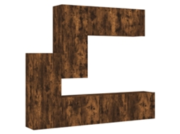 Tv Wall Unit, Tv Wall Units Vidaxl Marrom Madeira Processada (n/a)