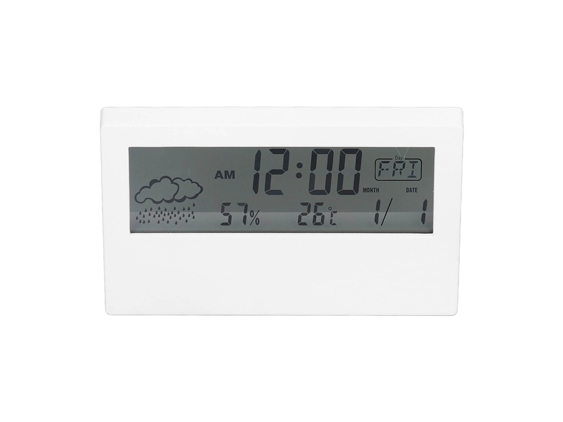 Relógio De Alarme Lcd Transparente Com Tela Grande Para Casa E Viagem Branco