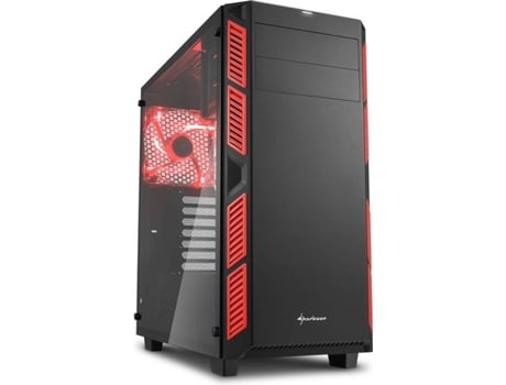 Caixa PC SHARKOON AI7000 Glass Vermelha — ATX