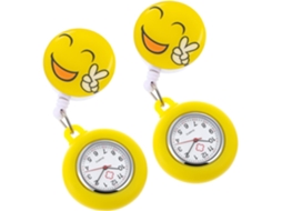 Relógio Enfermeira GOKOCO com Silicone Amarelo e Dois Peças para Uso Profissional