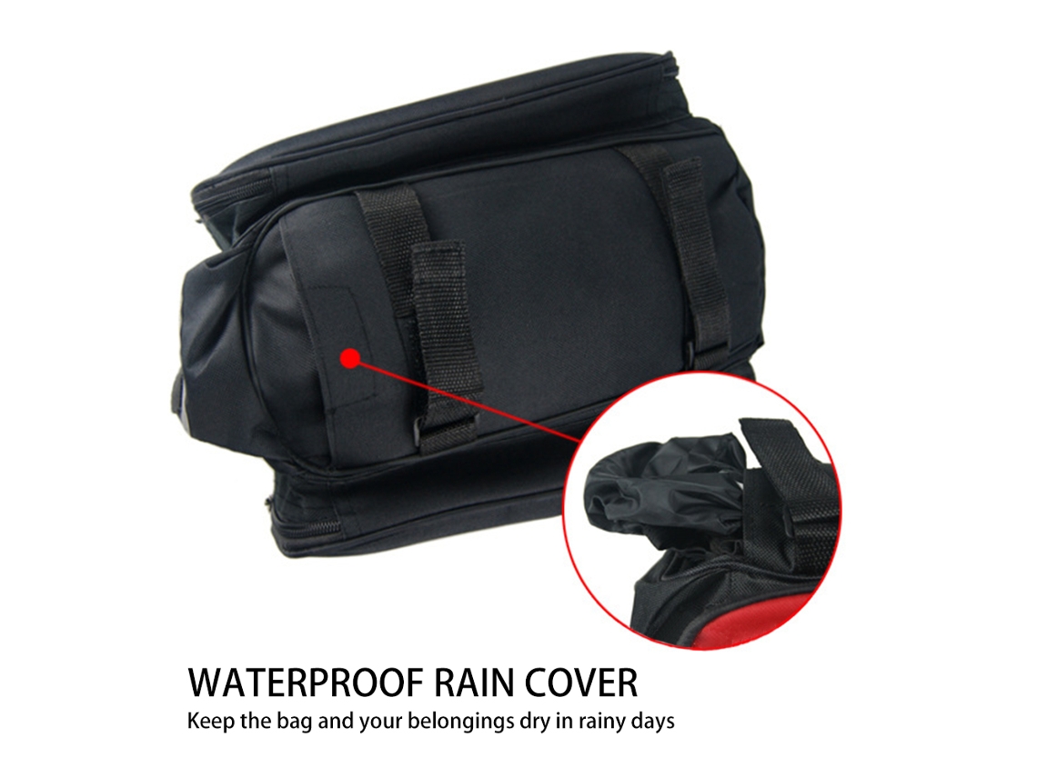 Saco Traseiro para Bicicleta Expandível com Capa de Chuva Mali