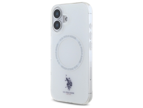 Capa Magsafe para iPhone 16 USPOLO Pele Sintética Branco