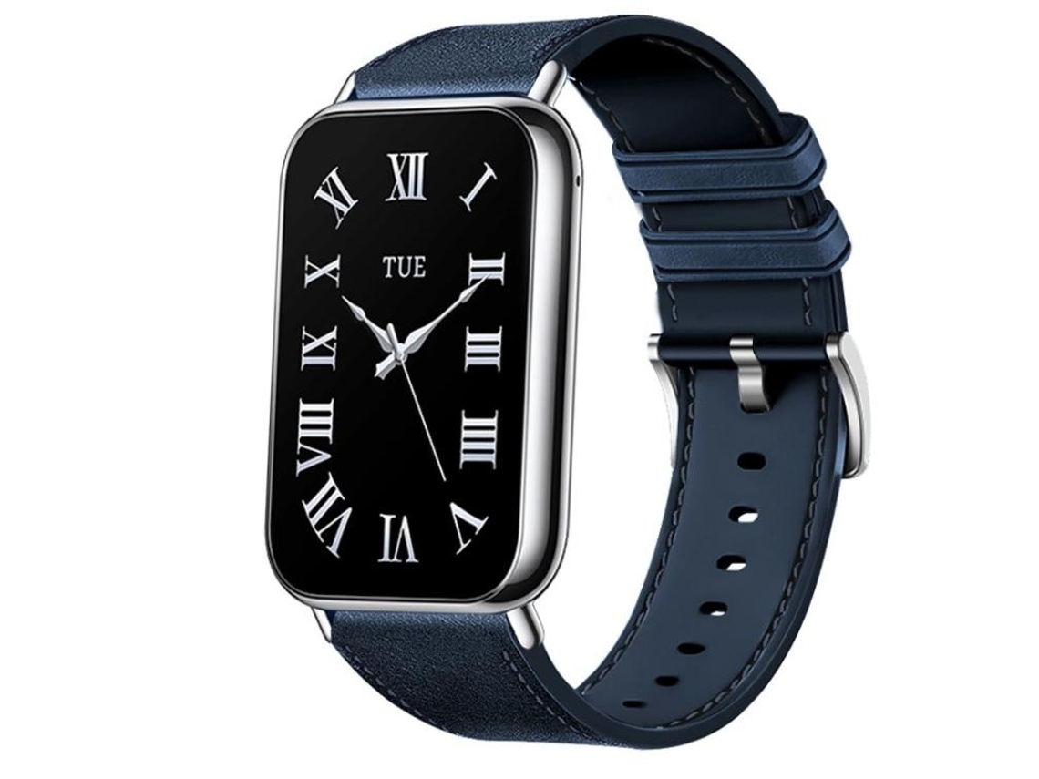 Bracelete para Redmi Watch 6 / 5 / Xiaomi Band 8 Pro / 9 Pro Silicone com Textura de Couro Azul XIAOMOYU