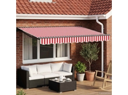 Vidaxl Toldo Retrátil Elétrico Vermelho, Branco, Antracite 3 X 2,5 M
