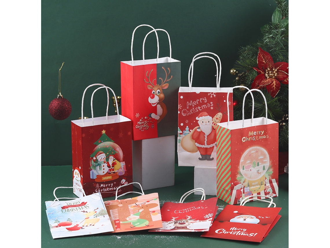 18 Sacolas De Presente De Natal Para A Véspera De Natal, Sacolas De Doces E Pacotes De Maçãs
