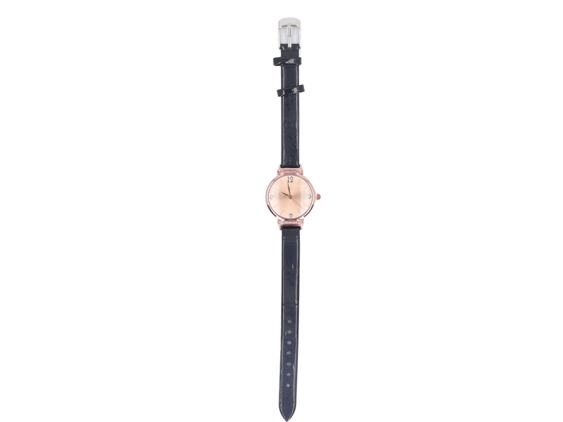 Reloj Minimalista Para Mujer De Cuero Ultra Delgado Moda Casual Simple Analógico De Cuarzo Negro