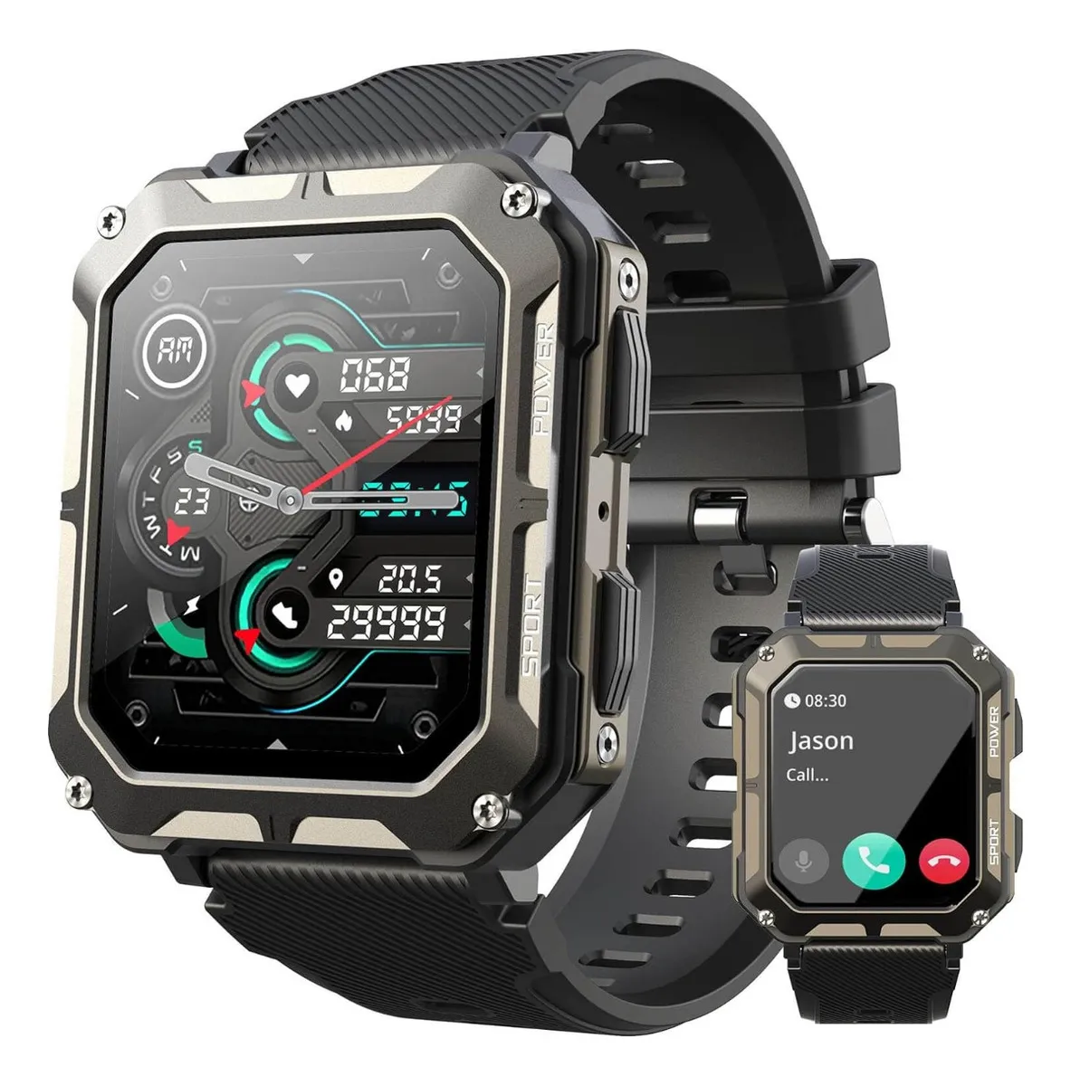 Vayotoy Smartwatch esportivo à prova d'água 5ATM para homens e mulheres.