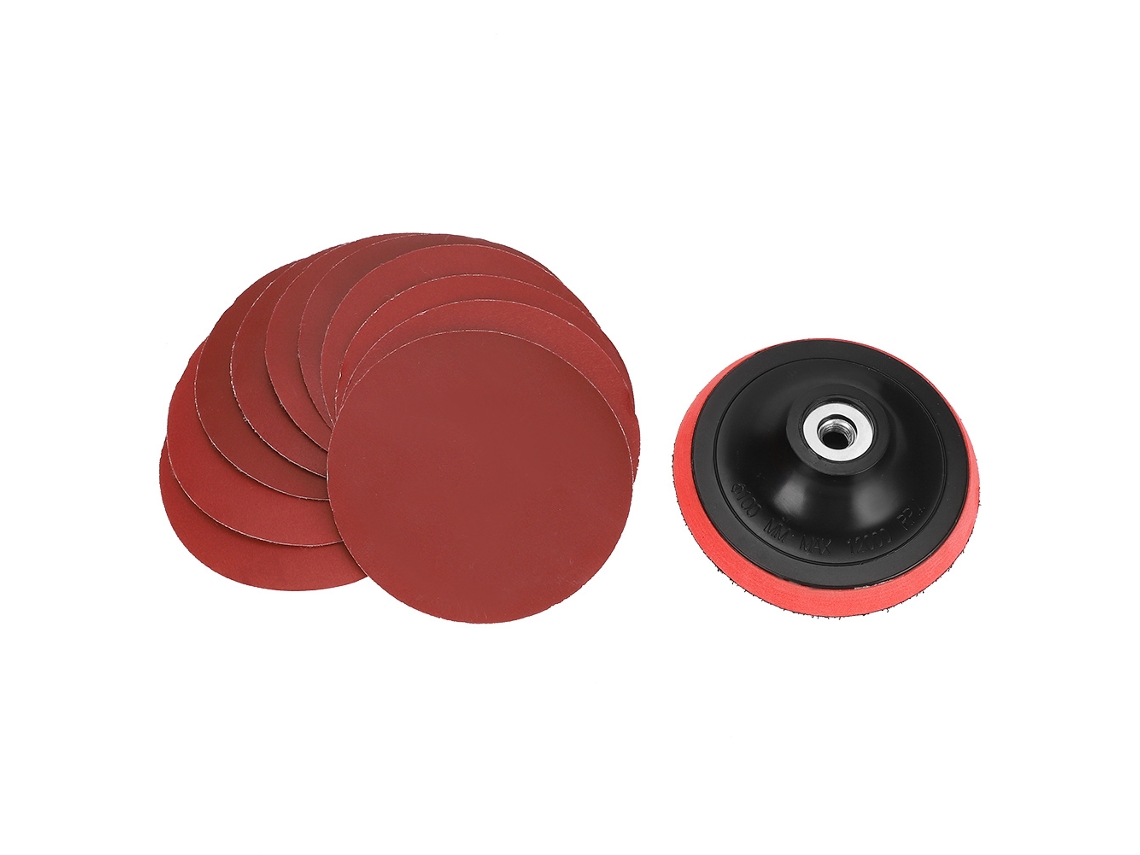 Almofada de Lixamento 4 Polegadas M10 + 10 Lixas de Camurça 1000 Grit S/MARCA