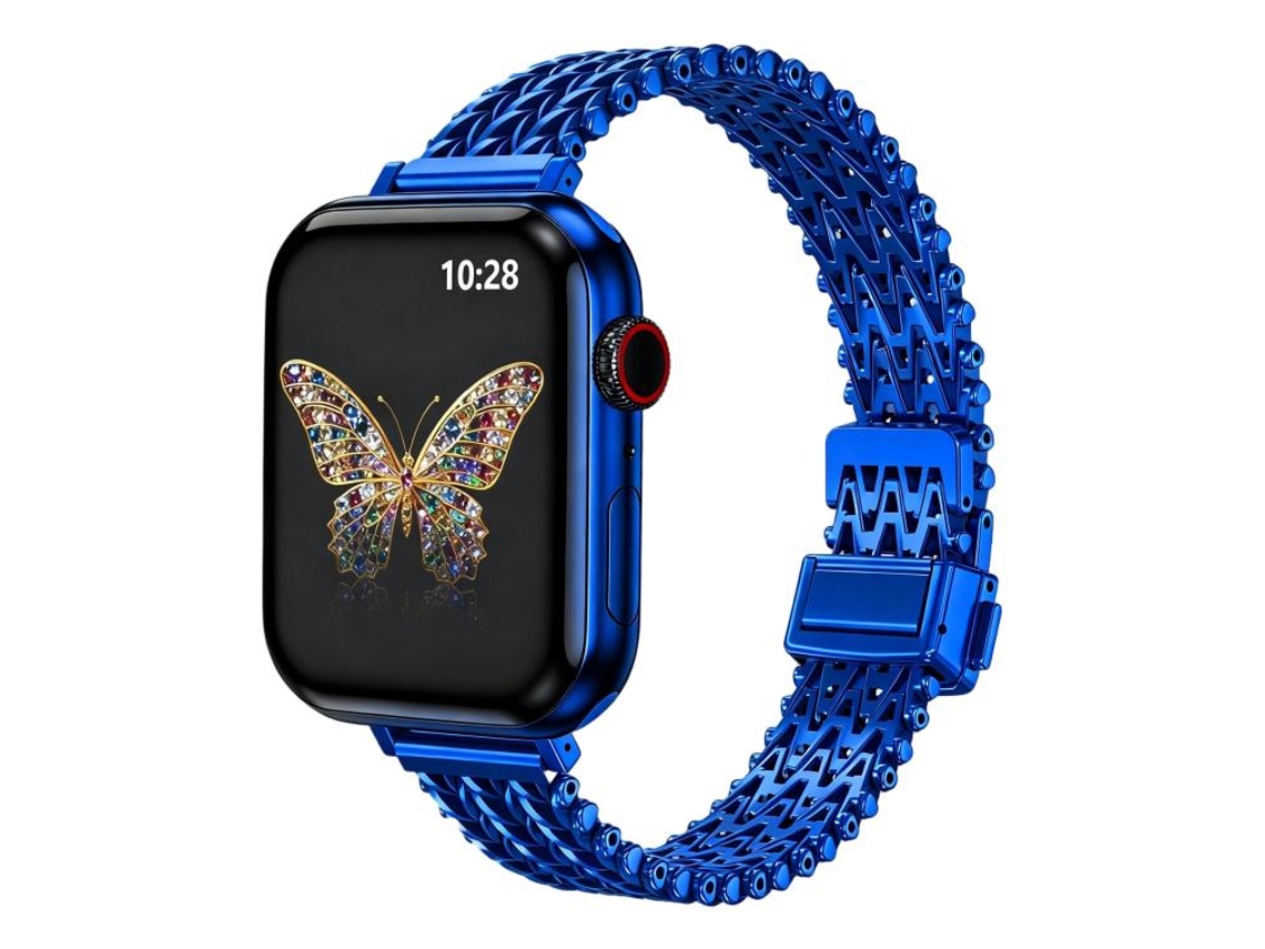 Bracelete para Apple Watch 42/41/40/38mm Metal com Fecho Magnético Fino em Aço Azul XIAOMOYU