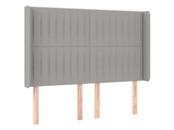 Cabeceira Cama com Abas Tecido Cinzento Claro MAISON EXCLUSIVE (147x16x118 cm)