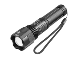 Lanterna Recarregável Tática Led Xhp50 Brilhante Lúmens Altos com Zoom 5 Modos Luz de Flash Resistente À Água Preta YIZHOOD