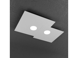 Luminária De Teto Quadrada Toplight 2 Luzes Placa Com Soquete Gx53, Estrutura Antracite, Design Moderno 50x35x3cm Top Light