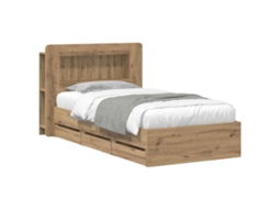 Conjunto 1 Cama Com Armazenamento Vidaxl Castanho Derivados De Madeira (80 X 200 Cm)