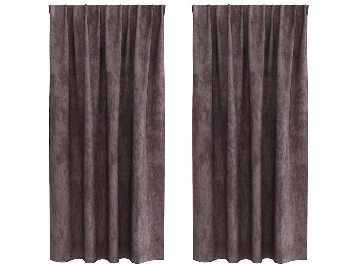 Maison Exclusive - Cortinas De Veludo 2 Unid. Castanho 175 X 140 Cm Veludo