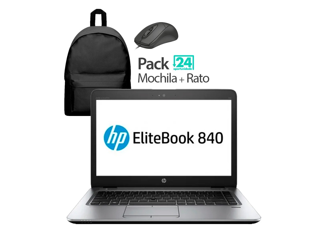 Pack Portátil Hp 840 G3 I5-6200u 16gb 256gb 14" W10p + Mochila + Rato (recondicionado Como Novo)
