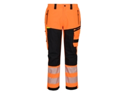 Calças De Trabalho Alta Visibilidade Impermeáveis Dx4 | Chuva Naranja/negro / 32