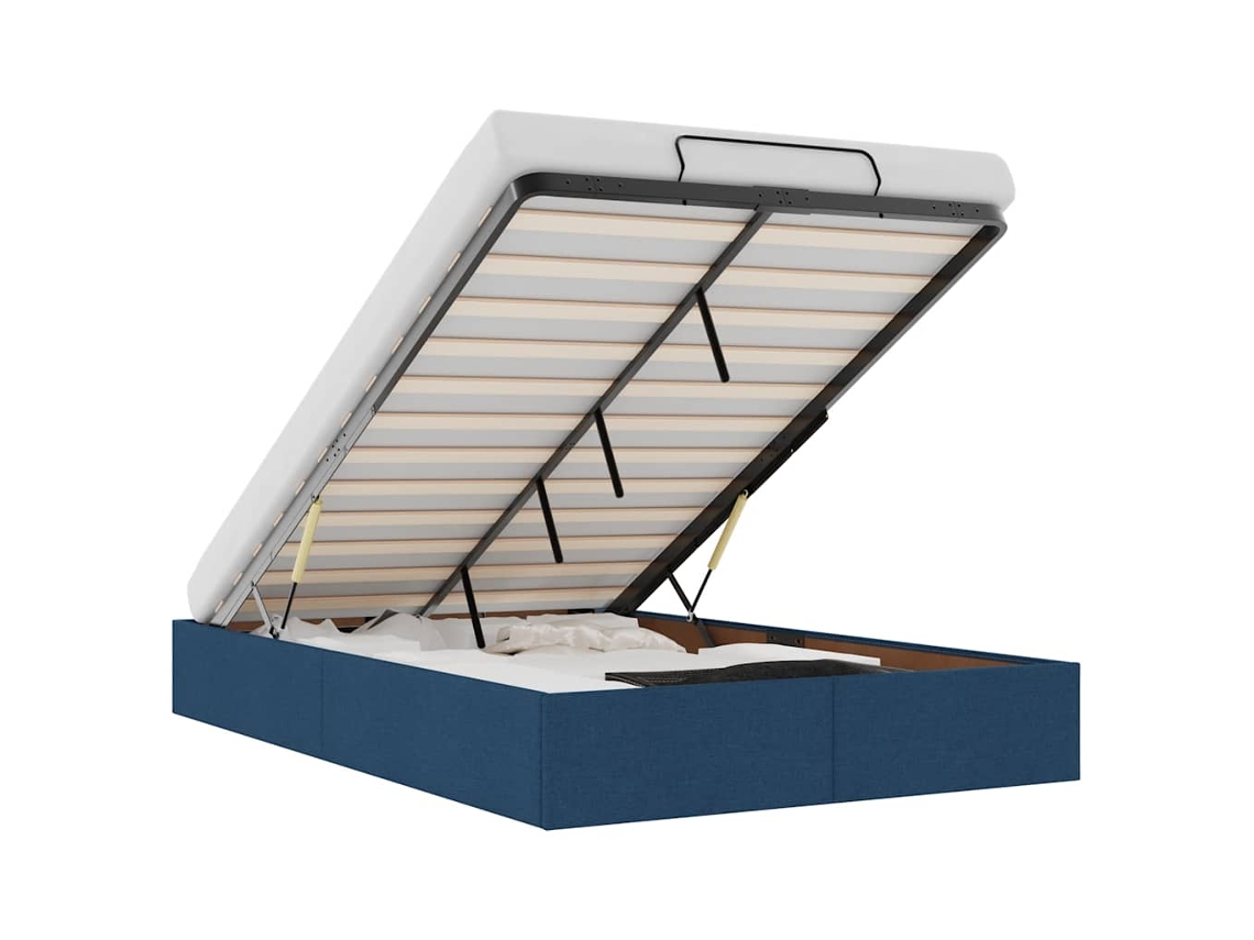 Ottoman Bed Frame, Ottoman Bed Frames Vidaxl Azul Tecido (120 X 200 Cm)