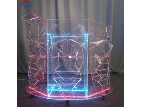 Barra de Acrílico Luz Led Suporte Controlador Pioneiro Iluminação Colorida Mesa de Balcão[200X50X90Cm]