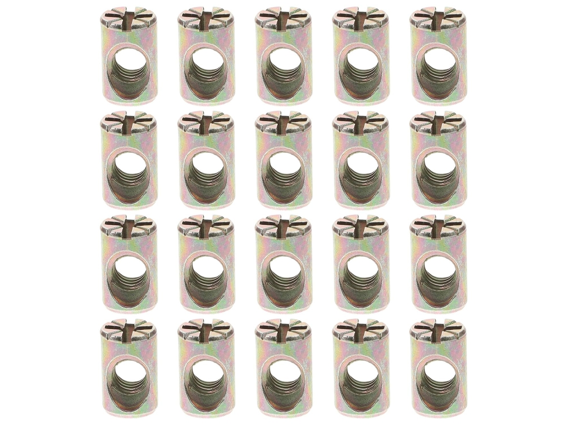 Kit Genérico Com 20 Porcas Ranhuradas M6x15 Mm Em Liga De Zinco, Cavilhas Transversais Para Móveis E Camas, Compatíveis