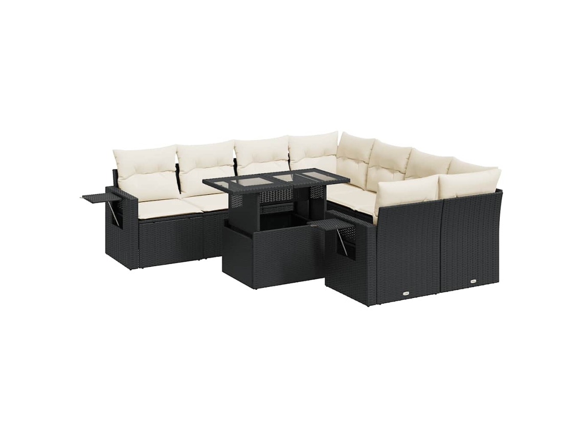 Garden Sofa Set, Garden Sofa Sets Vidaxl Preto Rattan / Vime (n/a)