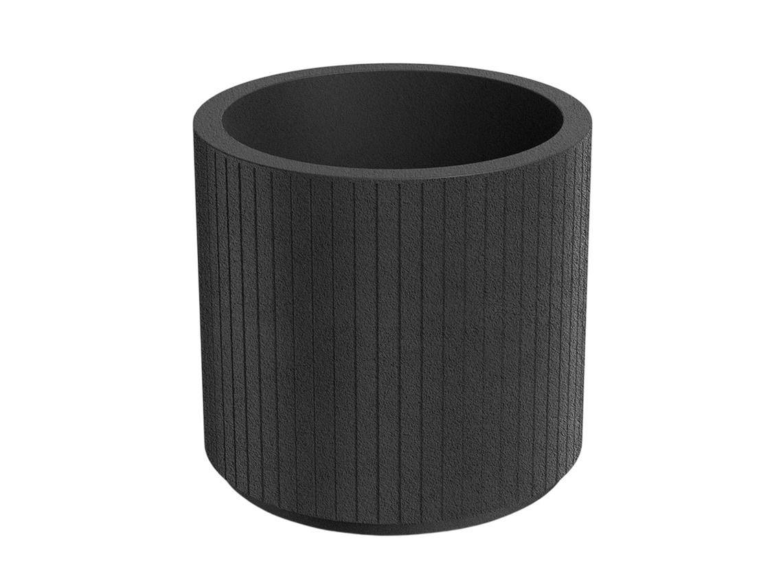Vaso De Flores Redondo Rotomoldado Well Home Coro, Carvão Ø48x45