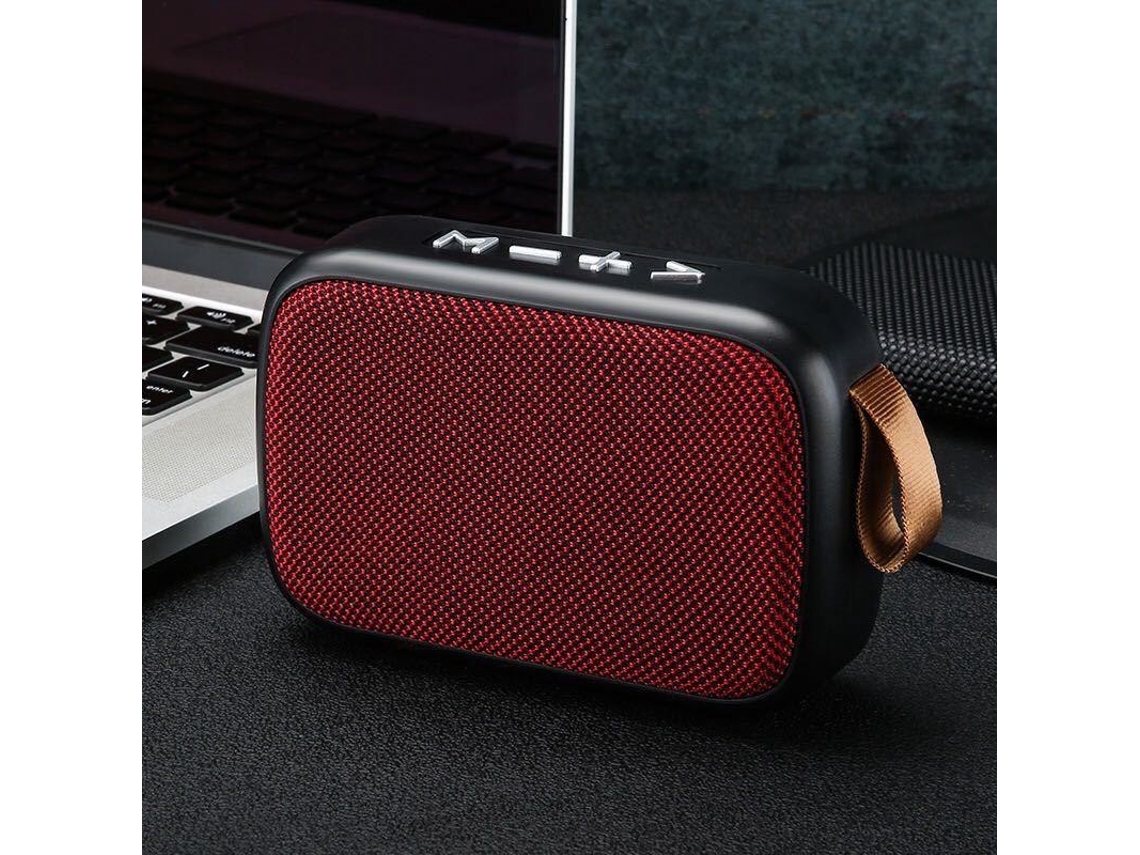 (vermelho) Mini Alto-falante Bluetooth Portátil Sem Fio À Prova D'água Com Tecido