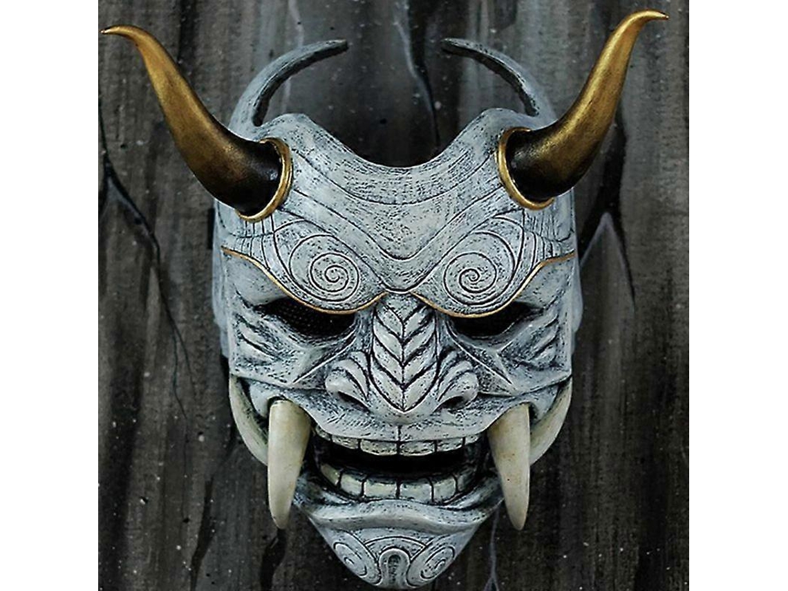 Fantasma Hannya Máscara De Halloween Máscara Prajna Meia Face Máscaras Samurai Olysi Shop