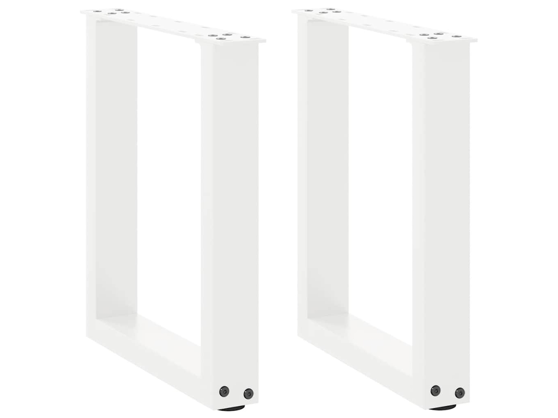 Vidaxl Pés Para Mesa De Centro Em Formato De U, 2 Peças, Branco, 38x(42-43) Cm, Aço