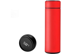 Garrafa de Água Isolada a Vácuo com Visor de Temperatura Inteligente Garrafa Térmica para Café em Aço Inoxidável 500 Ml Vermelho ZMDECQNA