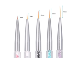 5 Pcs Lápiz De Arte Para Uñas Uv Gel Pincel De Pintura Punto Dibujo Diseño 5/7/9/11/13mm