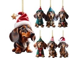Enfeites De Natal Divertidos Para Meias, Pingentes De Cachorro Brincalhões Para Árvore De Natal